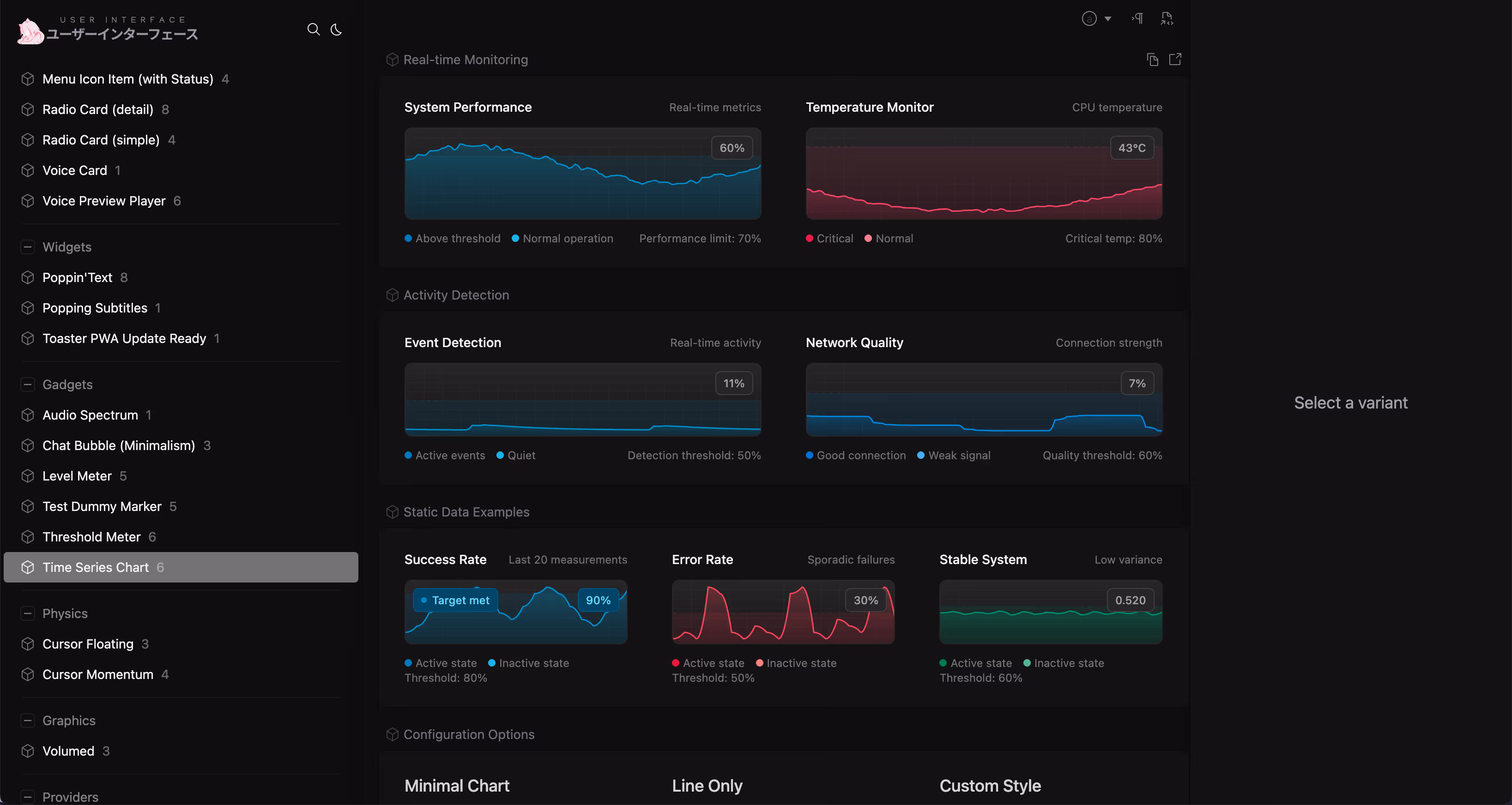 Time series chart dark mode